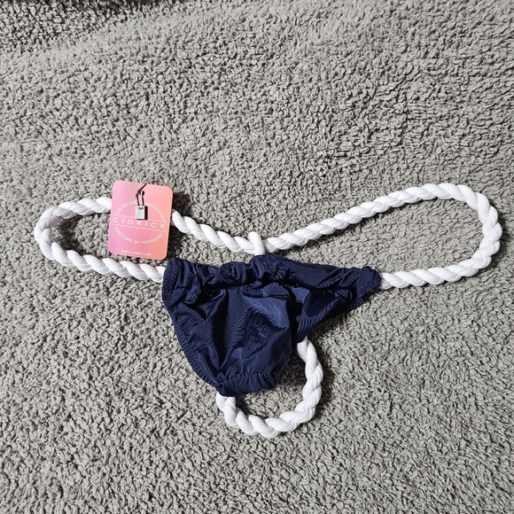 Other - Navy Blue Bikini Swim Bottom with White Rope Detail
